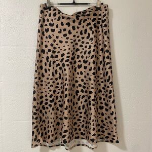 Leopard Satin Skirt